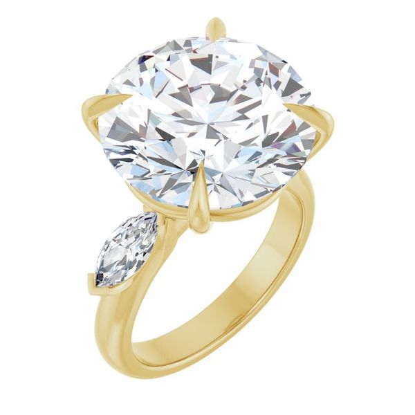 Claw-Prong Three-Stone Engagement Ring