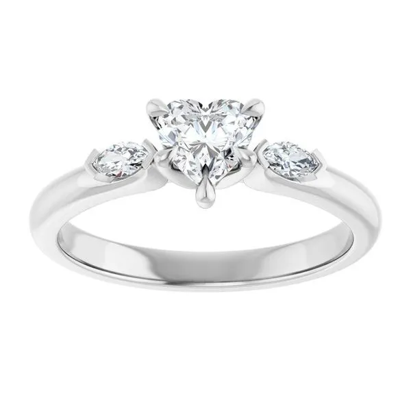 Claw-Prong Three-Stone Engagement Ring Image 3 Hudson Valley Goldsmith New Paltz, NY