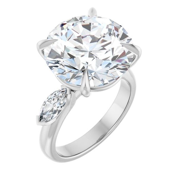 Claw-Prong Three-Stone Engagement Ring