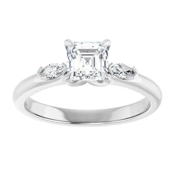 Claw-Prong Three-Stone Engagement Ring Image 3 The Jewelry Source El Segundo, CA