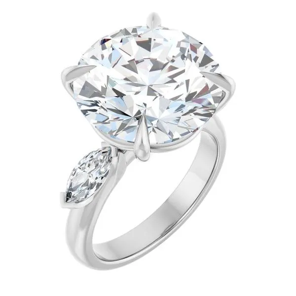 Claw-Prong Three-Stone Engagement Ring Arezzo Jewelers Elmwood Park, IL