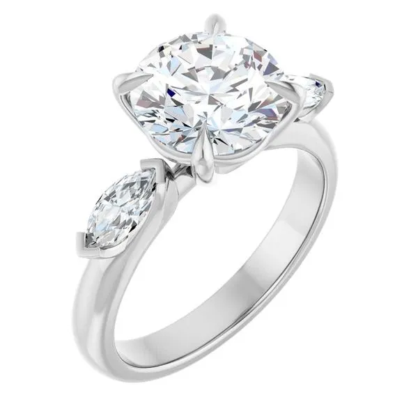 Claw-Prong Three-Stone Engagement Ring The Jewelry Source El Segundo, CA