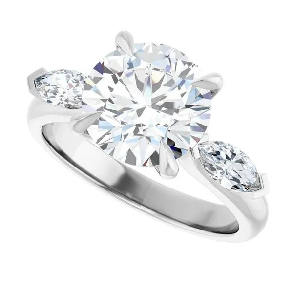 Claw-Prong Three-Stone Engagement Ring Image 5 J. West Jewelers Round Rock, TX