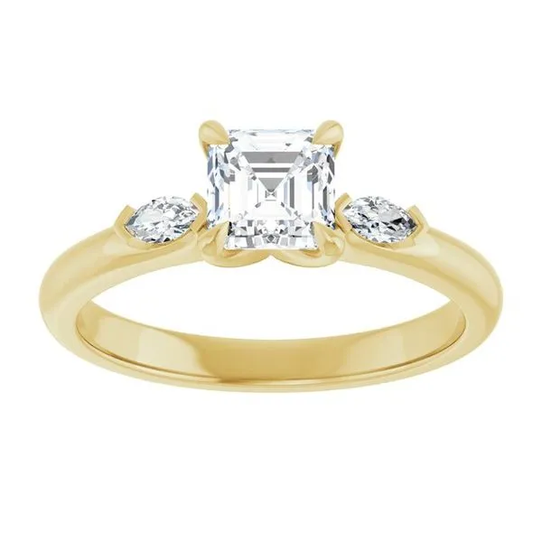 Claw-Prong Three-Stone Engagement Ring Image 3 Hudson Valley Goldsmith New Paltz, NY