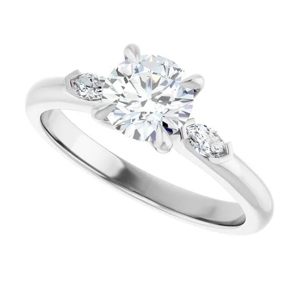Claw-Prong Three-Stone Engagement Ring Image 5 Raleigh Diamond Fine Jewelry Raleigh, NC