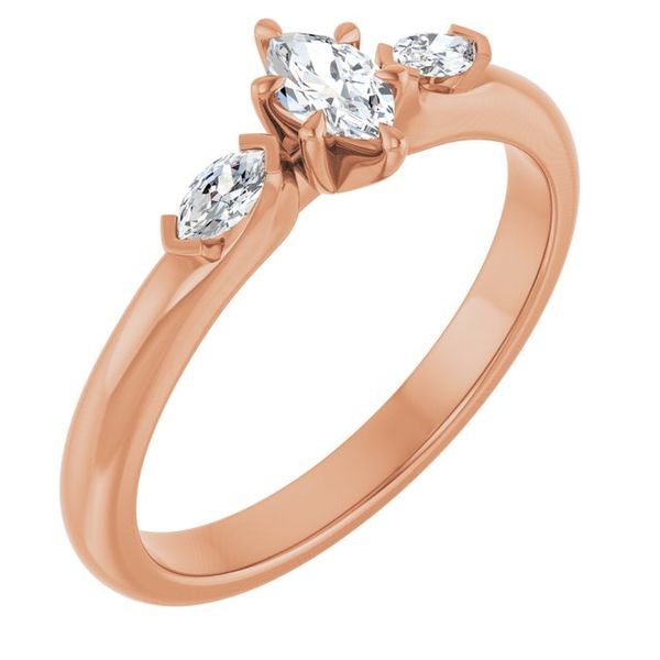 Claw-Prong Three-Stone Engagement Ring