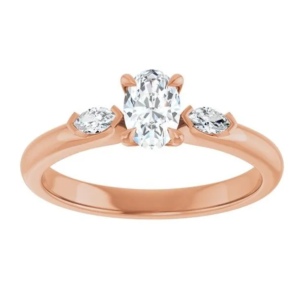 Claw-Prong Three-Stone Engagement Ring Image 3 Northwood Jewelers Northwood, OH