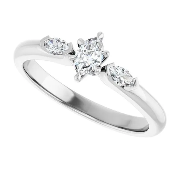 Claw-Prong Three-Stone Engagement Ring Image 5 J. West Jewelers Round Rock, TX