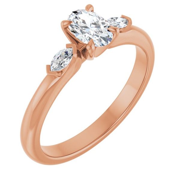 Claw-Prong Three-Stone Engagement Ring