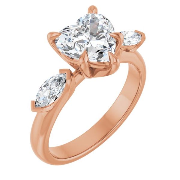 Claw-Prong Three-Stone Engagement Ring
