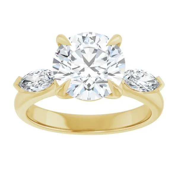 Claw-Prong Three-Stone Engagement Ring Image 3 Northwood Jewelers Northwood, OH