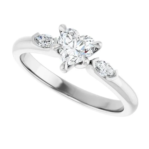 Claw-Prong Three-Stone Engagement Ring Image 5 Futer Bros Jewelers York, PA