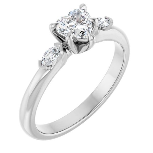 Claw-Prong Three-Stone Engagement Ring