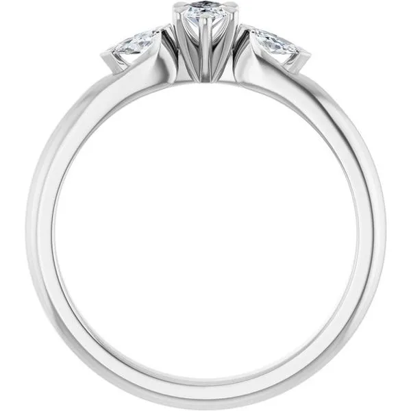 Claw-Prong Three-Stone Engagement Ring Image 2 Hudson Valley Goldsmith New Paltz, NY