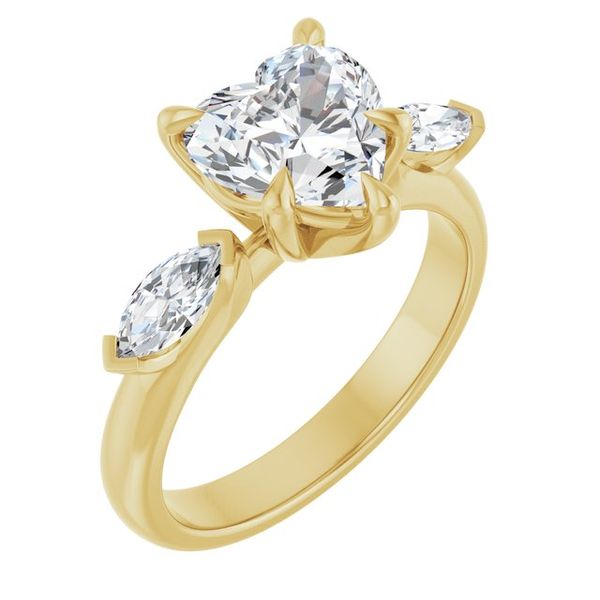 Claw-Prong Three-Stone Engagement Ring
