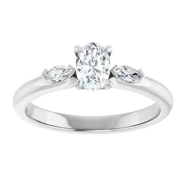 Claw-Prong Three-Stone Engagement Ring Image 3 Jimmy Smith Jewelers Decatur, AL