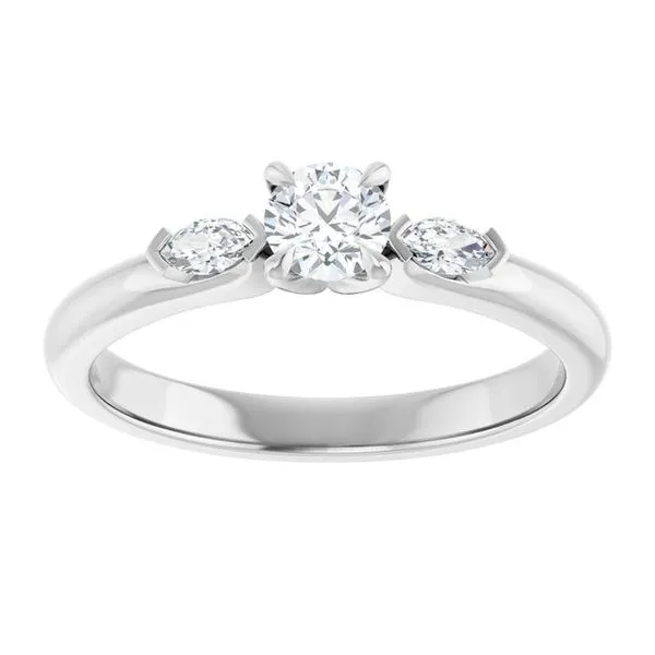 Claw-Prong Three-Stone Engagement Ring Image 3 Don's Jewelry & Design Washington, IA