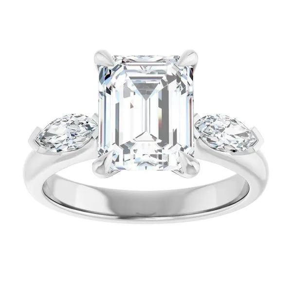 Claw-Prong Three-Stone Engagement Ring Image 3 Futer Bros Jewelers York, PA