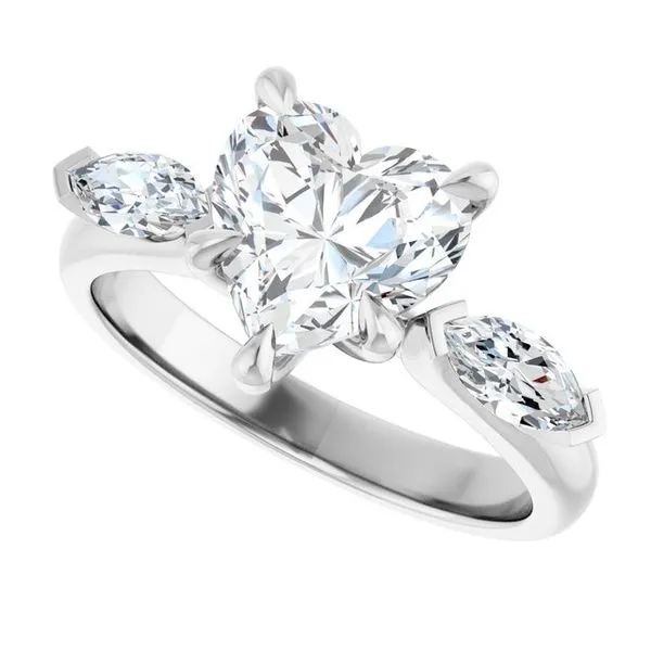 Claw-Prong Three-Stone Engagement Ring Image 5 J. West Jewelers Round Rock, TX