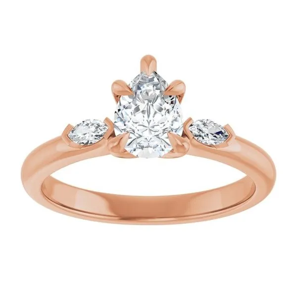 Claw-Prong Three-Stone Engagement Ring Image 3 Northwood Jewelers Northwood, OH