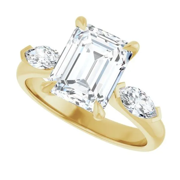 Claw-Prong Three-Stone Engagement Ring Image 5 Don's Jewelry & Design Washington, IA