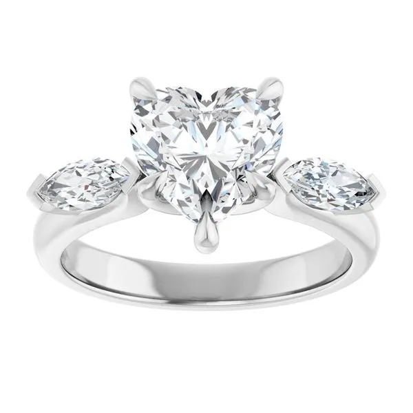 Claw-Prong Three-Stone Engagement Ring Image 3 J. West Jewelers Round Rock, TX