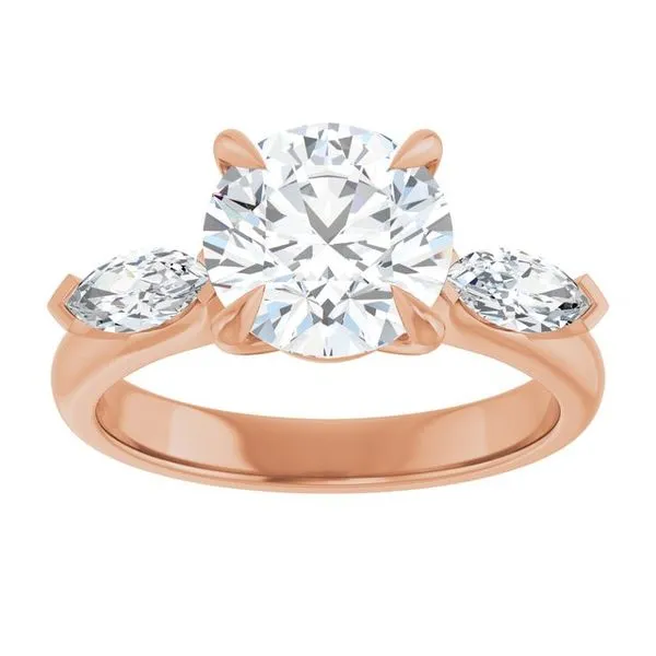 Claw-Prong Three-Stone Engagement Ring Image 3 J. Thomas Jewelers Rochester Hills, MI