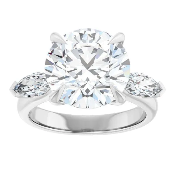 Claw-Prong Three-Stone Engagement Ring Image 3 Shipley's Fine Jewelry Hampstead, MD