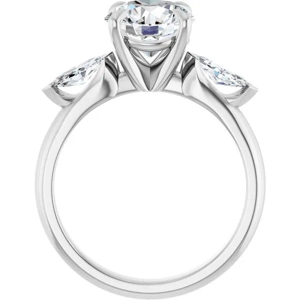 Claw-Prong Three-Stone Engagement Ring Image 2 Hudson Valley Goldsmith New Paltz, NY