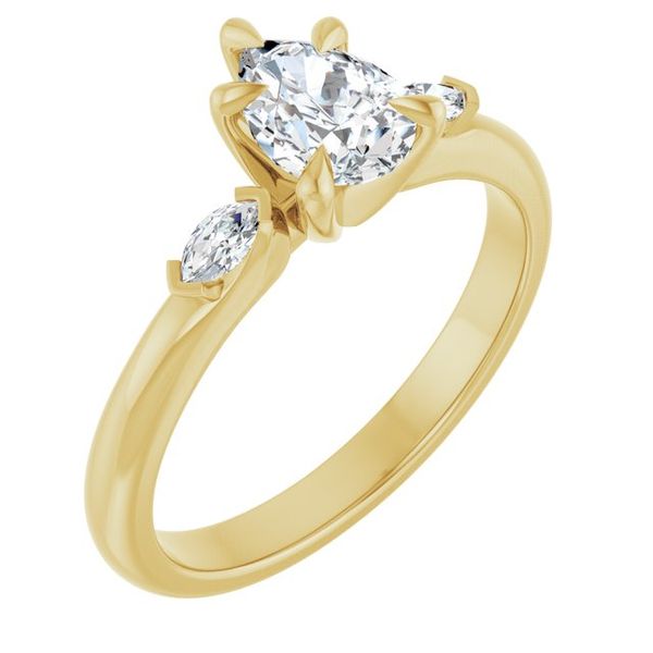 Claw-Prong Three-Stone Engagement Ring