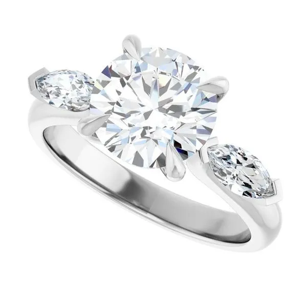 Claw-Prong Three-Stone Engagement Ring Image 5 Northwood Jewelers Northwood, OH