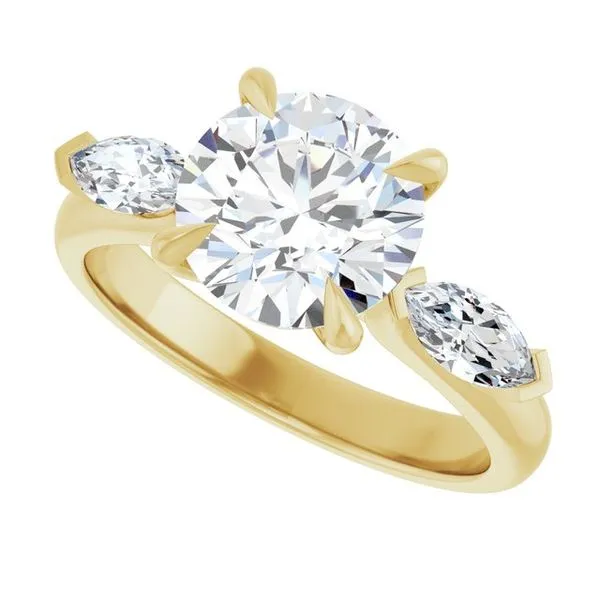 Claw-Prong Three-Stone Engagement Ring Image 5 Austin's Fine Diamonds & Jewelry Lyndhurst, NJ
