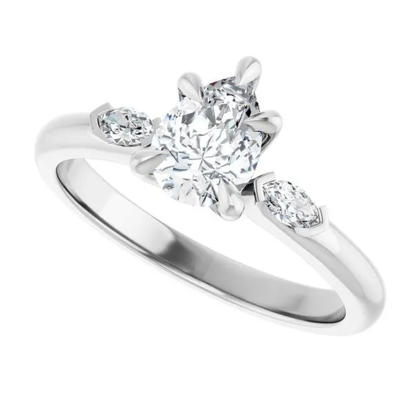 Claw-Prong Three-Stone Engagement Ring Image 5 Hudson Valley Goldsmith New Paltz, NY