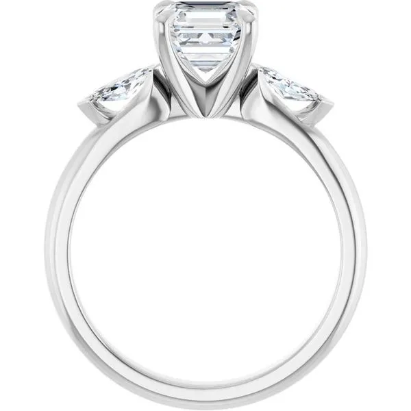 Claw-Prong Three-Stone Engagement Ring Image 2 Northwood Jewelers Northwood, OH