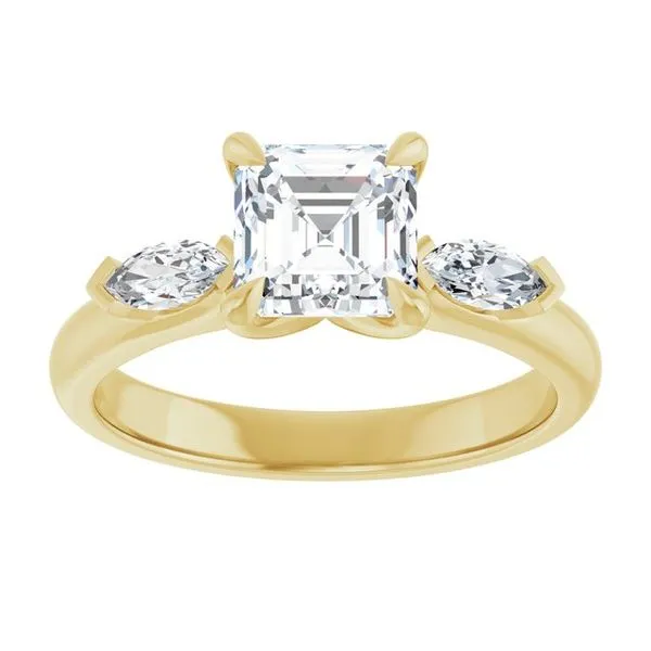 Claw-Prong Three-Stone Engagement Ring Image 3 Hudson Valley Goldsmith New Paltz, NY