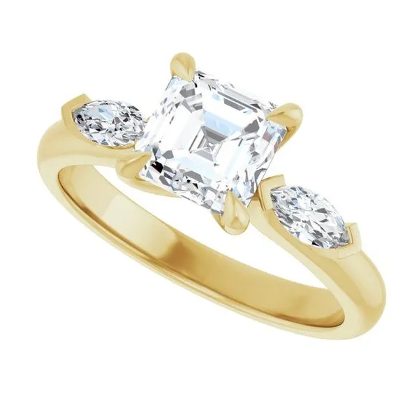 Claw-Prong Three-Stone Engagement Ring Image 5 Hudson Valley Goldsmith New Paltz, NY