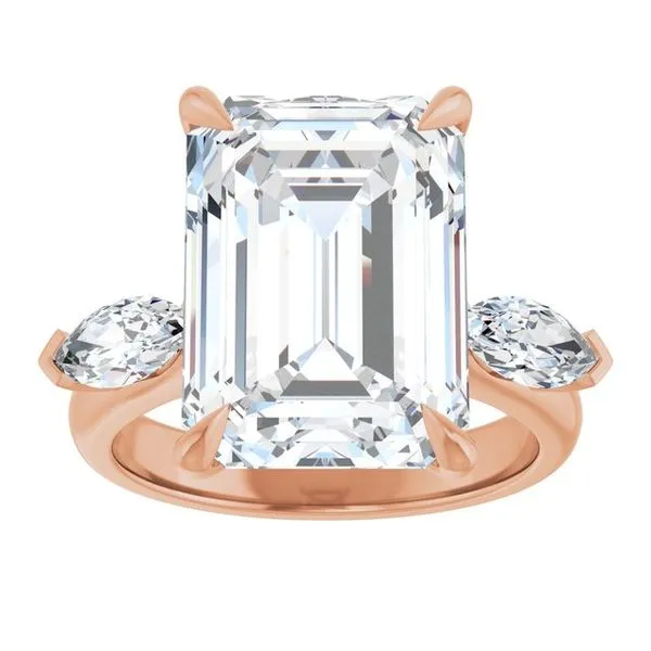 Claw-Prong Three-Stone Engagement Ring Image 3 Hudson Valley Goldsmith New Paltz, NY