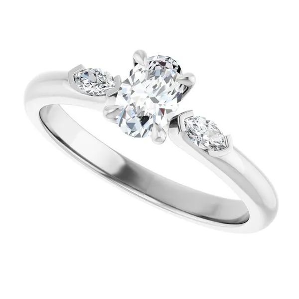 Claw-Prong Three-Stone Engagement Ring Image 5 Northwood Jewelers Northwood, OH