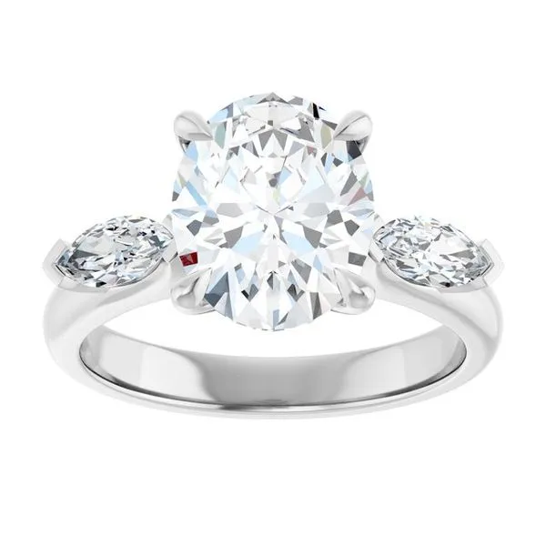 Claw-Prong Three-Stone Engagement Ring Image 3 JF Jones Jewelers Rochester, NY