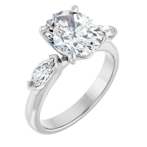 Claw-Prong Three-Stone Engagement Ring Hudson Valley Goldsmith New Paltz, NY