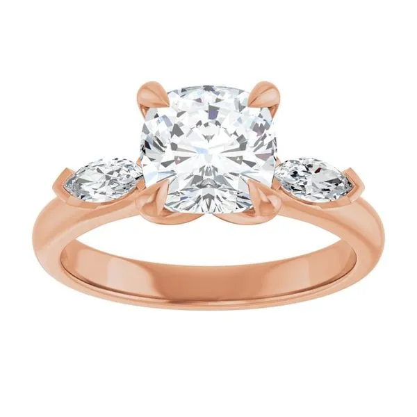 Claw-Prong Three-Stone Engagement Ring Image 3 J. West Jewelers Round Rock, TX