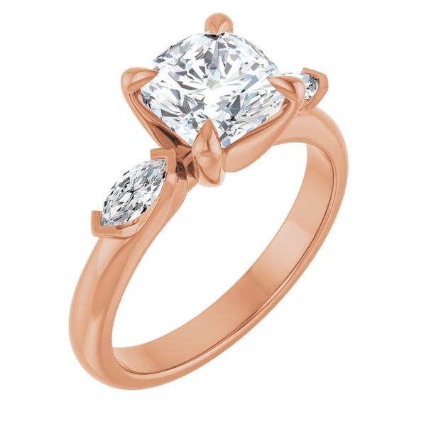 Claw-Prong Three-Stone Engagement Ring