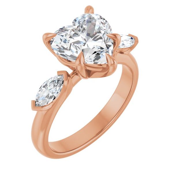 Claw-Prong Three-Stone Engagement Ring