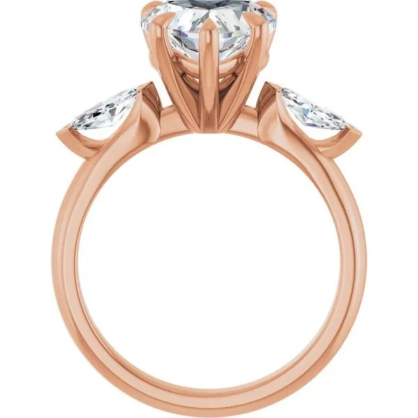 Claw-Prong Three-Stone Engagement Ring Image 2 Hudson Valley Goldsmith New Paltz, NY