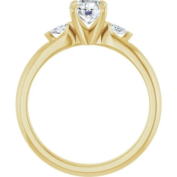 Claw-Prong Three-Stone Engagement Ring Image 2 Arezzo Jewelers Elmwood Park, IL