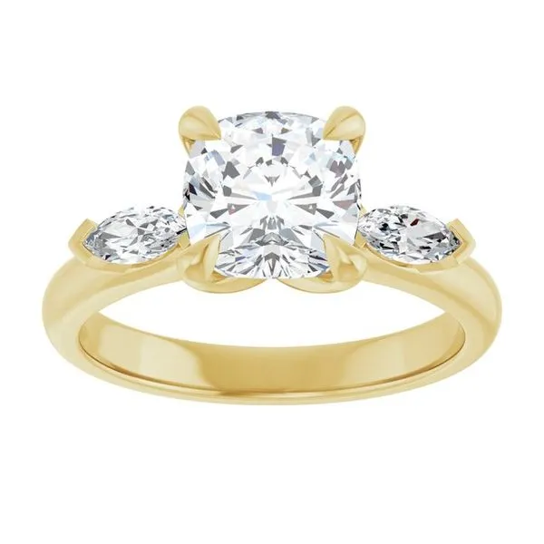 Claw-Prong Three-Stone Engagement Ring Image 3 Futer Bros Jewelers York, PA