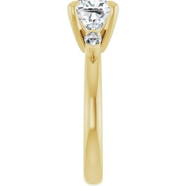 Claw-Prong Three-Stone Engagement Ring Image 4 Hudson Valley Goldsmith New Paltz, NY