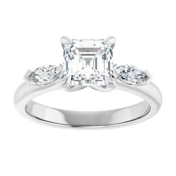Claw-Prong Three-Stone Engagement Ring Image 3 Futer Bros Jewelers York, PA