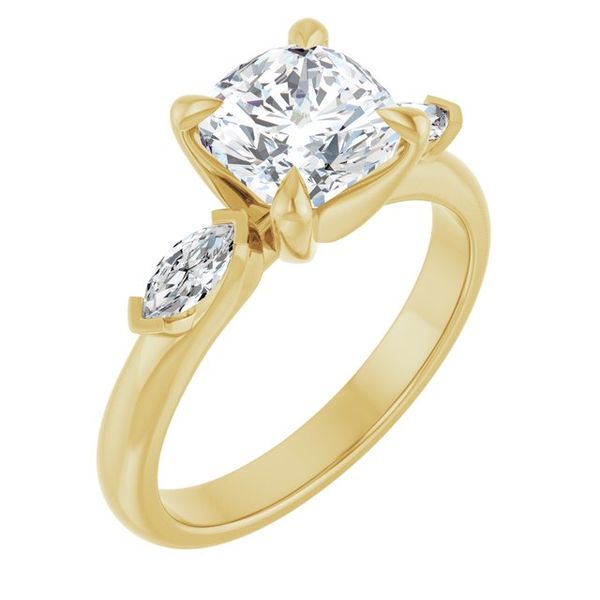 Claw-Prong Three-Stone Engagement Ring