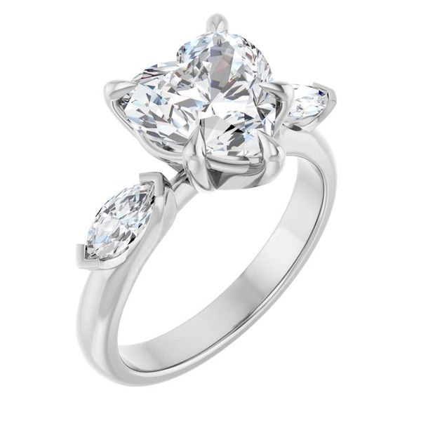 Claw-Prong Three-Stone Engagement Ring